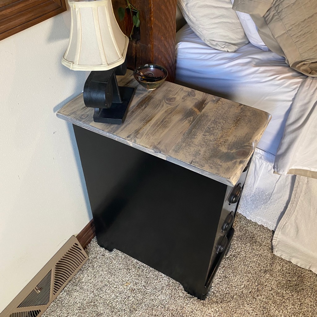 grey top nightstand